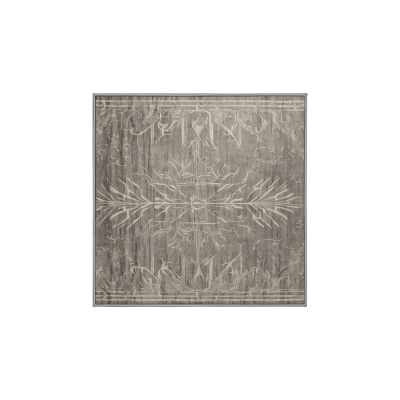 Tapis gris lavable à la machine, Carré 6 pi