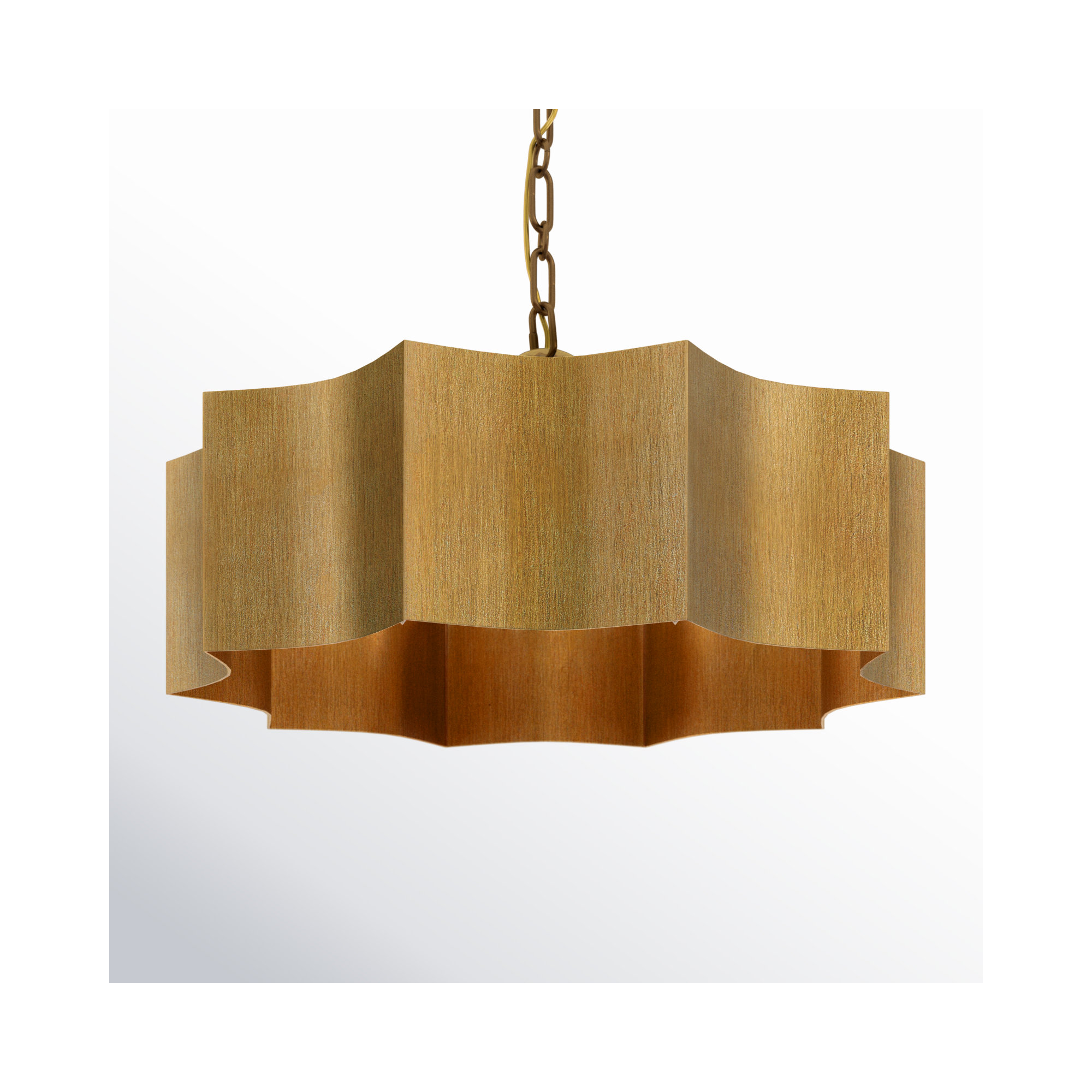 Carney 3-Light Geometric Chandelier, Gold Patina