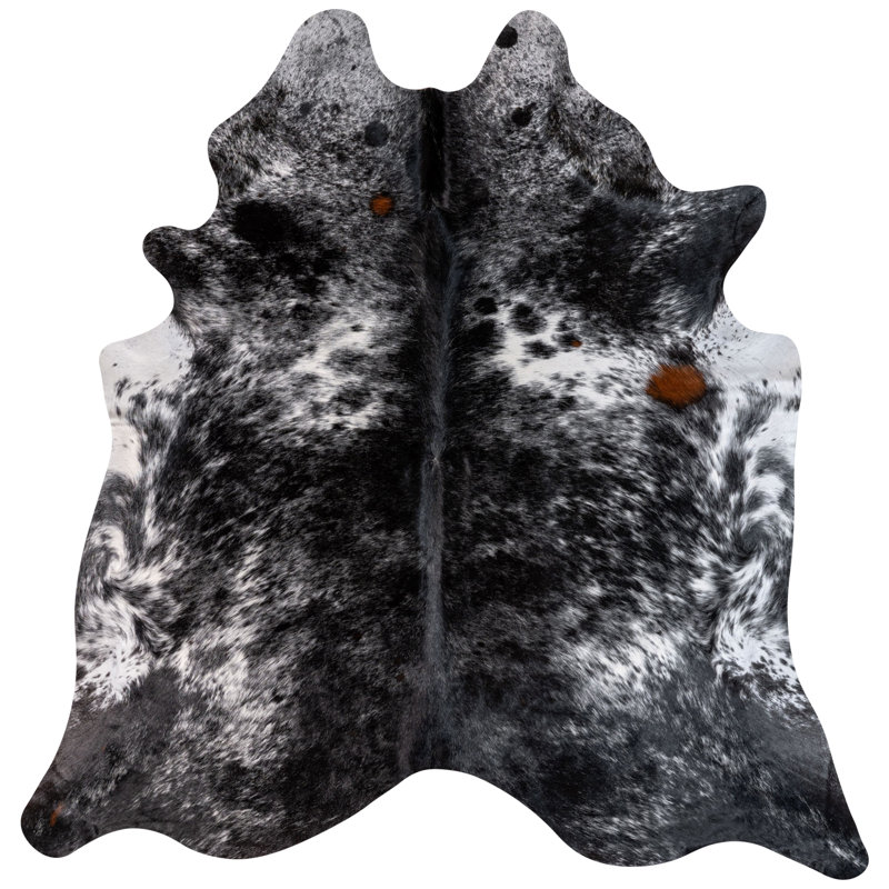 Bullis Black Salt and Pepper Cowhide Rug – Genuine Leather Area Rug’, Perfect for Rustic or Modern Décor, Novelty 8' x 7'
