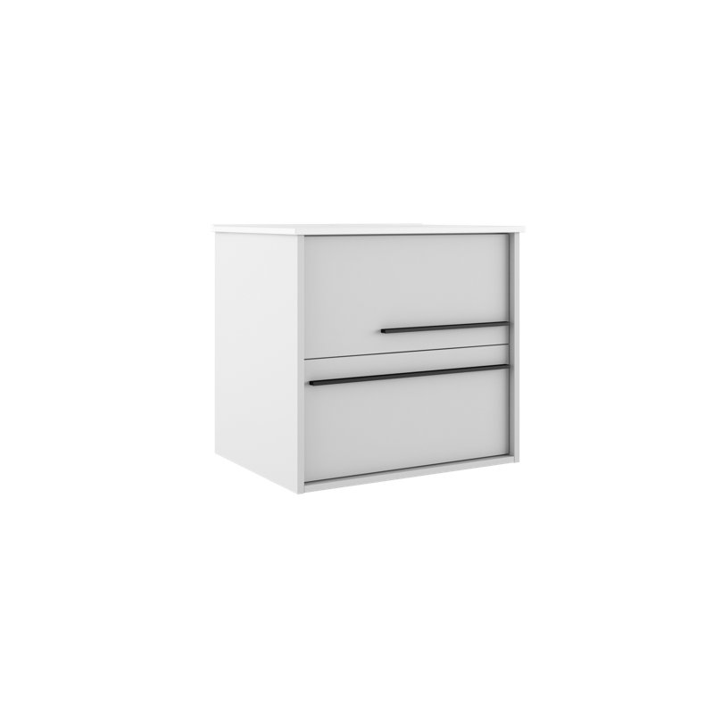 Meuble-lavabo simple 24 po avec lavabo Westover, 24" W, Blanc / argenté
