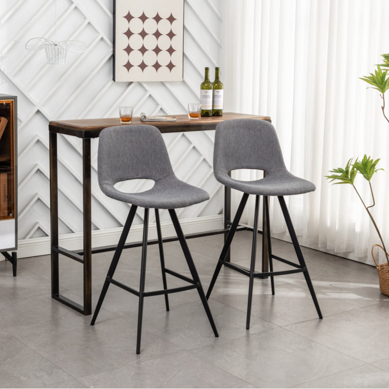 Dimitriyka Upholstered Counter Stool, Gray