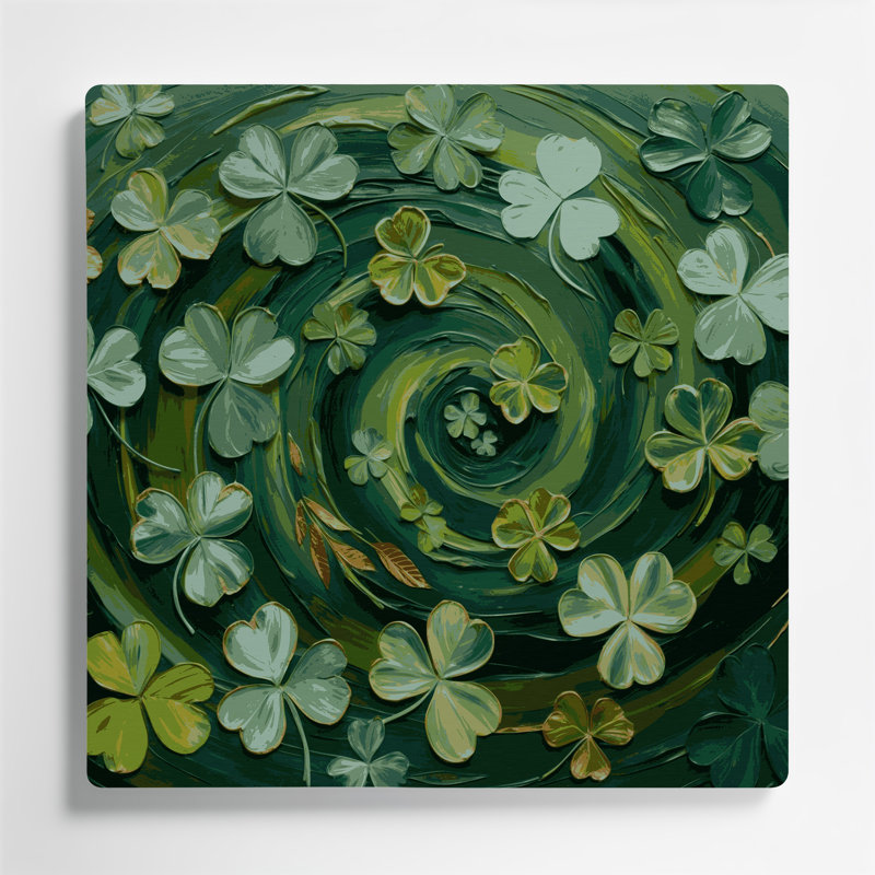 Art mural en métal Botanical Clover Green, H 16 po x l 16 po