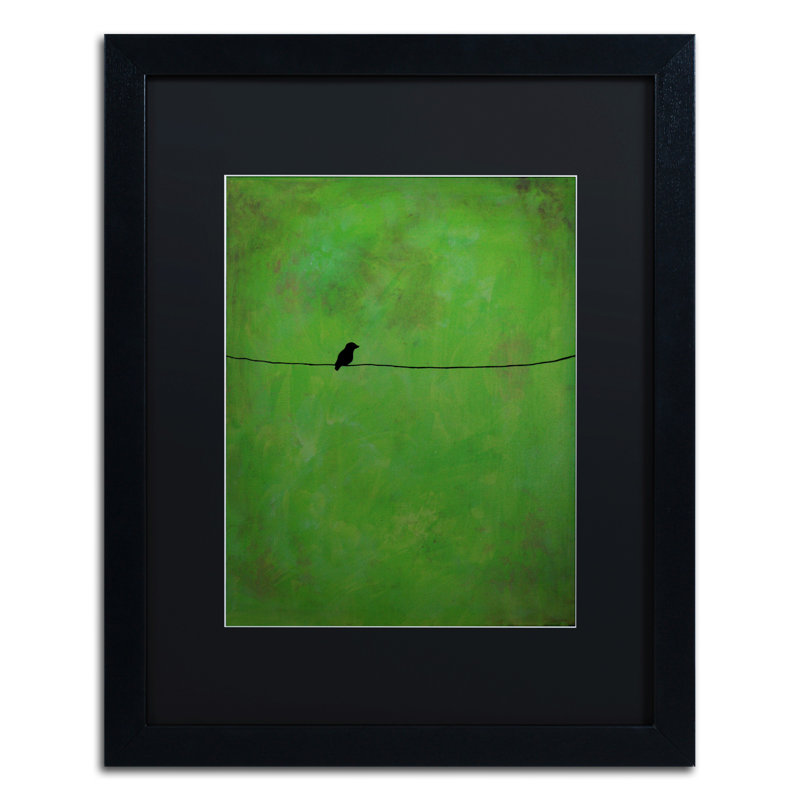 « solitaire oiseau green », reproduction d’art sur toile encadrée, H 20 po x l 16 po x P 0,5 po
