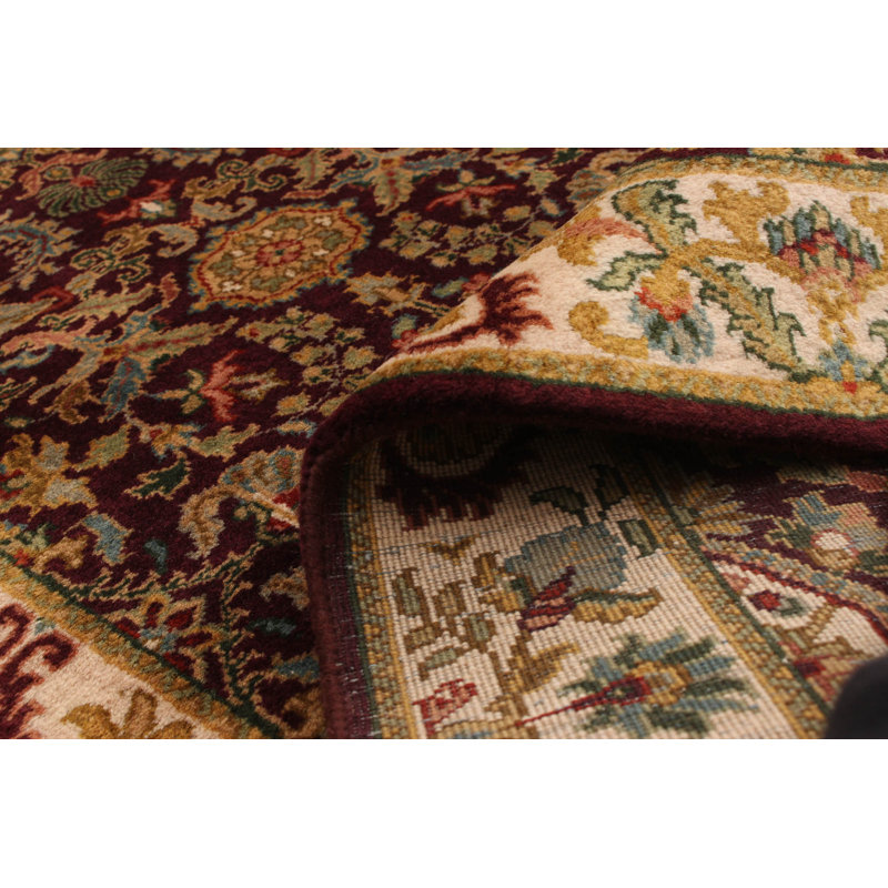 Tapis de la laine de couloir 2 pi 6 po x 10 pi 1 po one-of-kind à la main-noué la new age sultanabad bourgogne British Raj