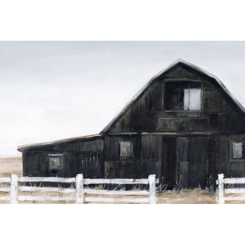«Black Barn II» par Ethan Harper - reproduction d'art sur toile tendue, H 20 po x l 30 po x P 1,25 po