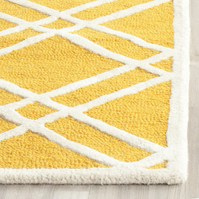 Tapis géométrique en laine touffeté à la main Deedgra, Carré 6 pi