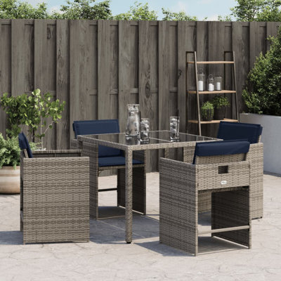 George Oliver Patio Chairs With Cushions 4 Pcs Poly Rattan