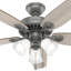Ventilateur de plafond standard à 5 pales de 52 po avec chaîne de traction et ensemble d'éclairage inclus Builder Plus-86753893