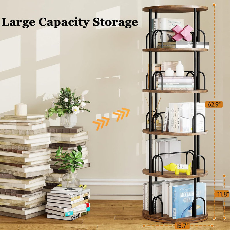 Five Layer Rotating Bookshelf
