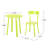Elegant Matte Lime Bistro For Outdoor, Powder-Coated Iron, 2 Chairs & Table Outdoor , , 2 1-Table Intimate Meals