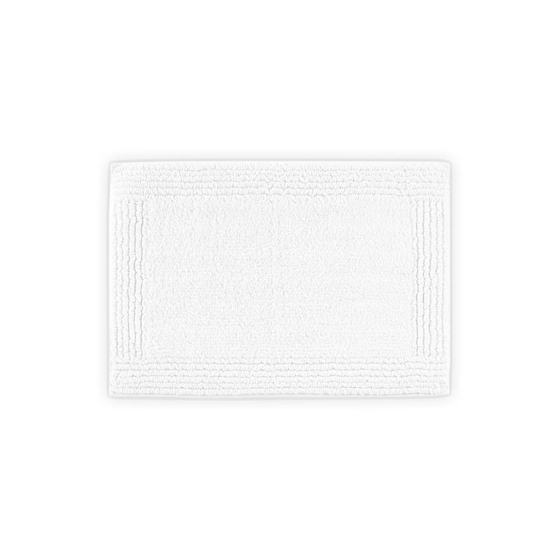 Splendor 100% Cotton Tufted 3000 GSM Reversible Bath Rug, White, 17" W x 24" L