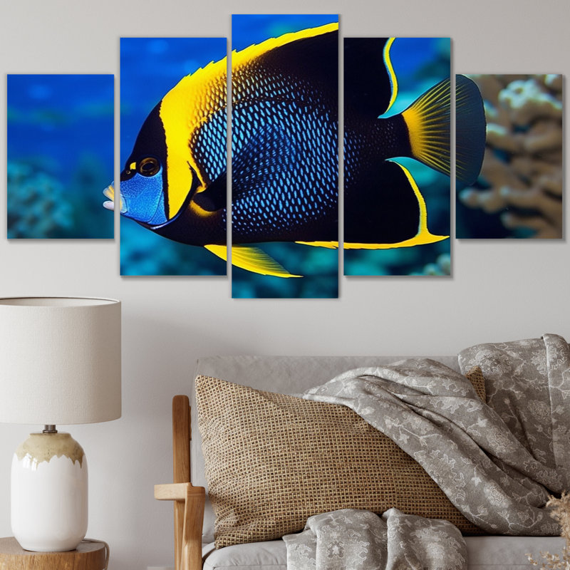 «Finved Fish Wonders I», reproduction d'art sur toile - 5 panneaux