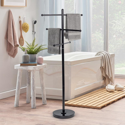 6-bar freestanding outdoor pool towel rack