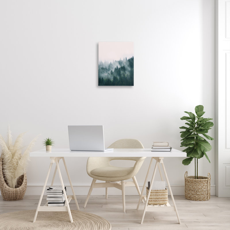 "Stupell Industries Misty Forest Trees", art mural sur toile par Sissi et Seb, H 20 po x l 16 po x P 1,5 po