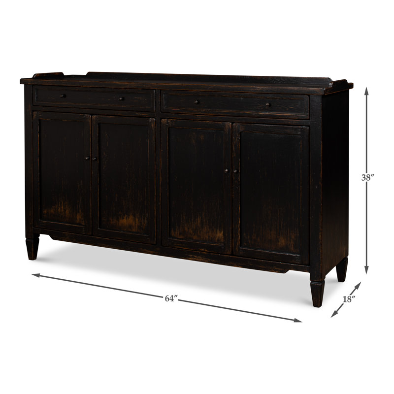 Madigan 64'' W Solid Wood Sideboard, Antique Black