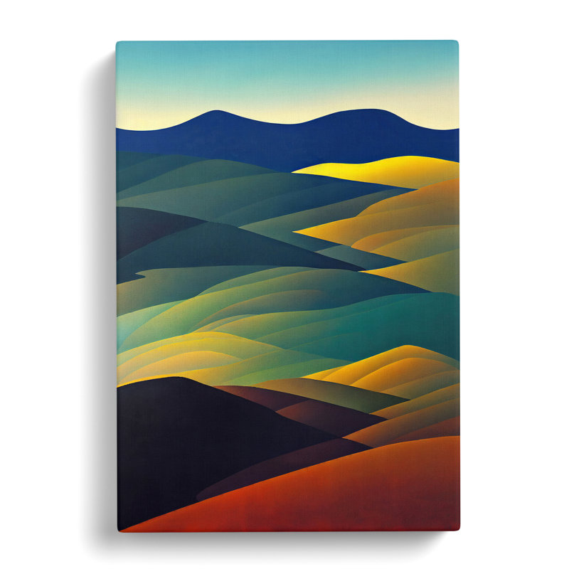 XV1022-346X Abstract Meadow Landscape No.2 - Print, Wrapped Canvas, No Matte, 50cm H x 35cm W