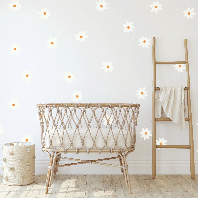 Feodor Plants & Flowers Non-Wall Damaging Wall Decal, White/Yellow