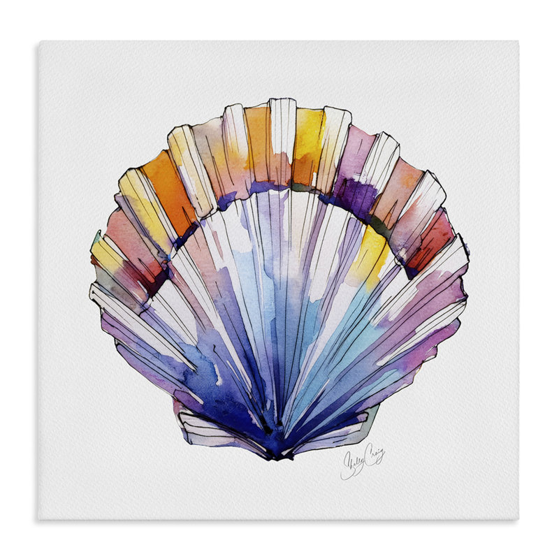 Aquarelle côtière, conception par Shelly Craig, H 24 po x l 24 po