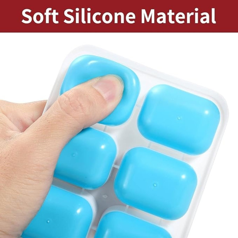 2 Pcs Ice Cube Tray With Lid