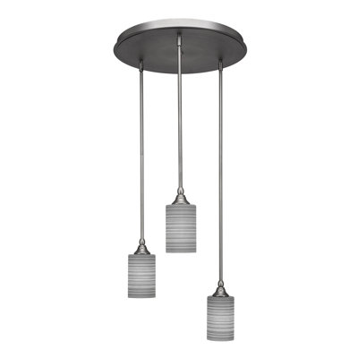 Shamar 3 Light Stem Hung Cluster Pendalier Shown
