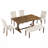 6-Piece Farmhouse Dining Table Set 72" Wood Rectangular Table, 4 Upholstered Chairs With Bench-67782796