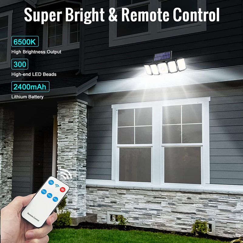 LED Solar Power Dusk to Dawn Flood Light with Motion Sensor