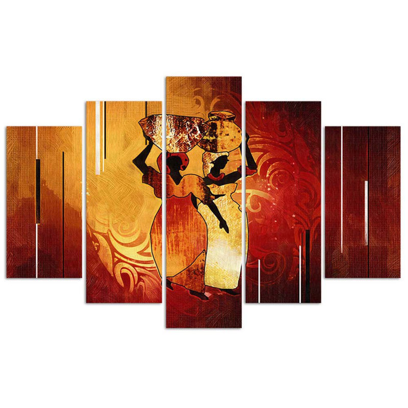 Africa Women - 5 Piece No Frame Print on Canvas