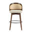 Tabouret de bar d'intérieur en bois, fini noyer avec revêtement, ensemble de 2