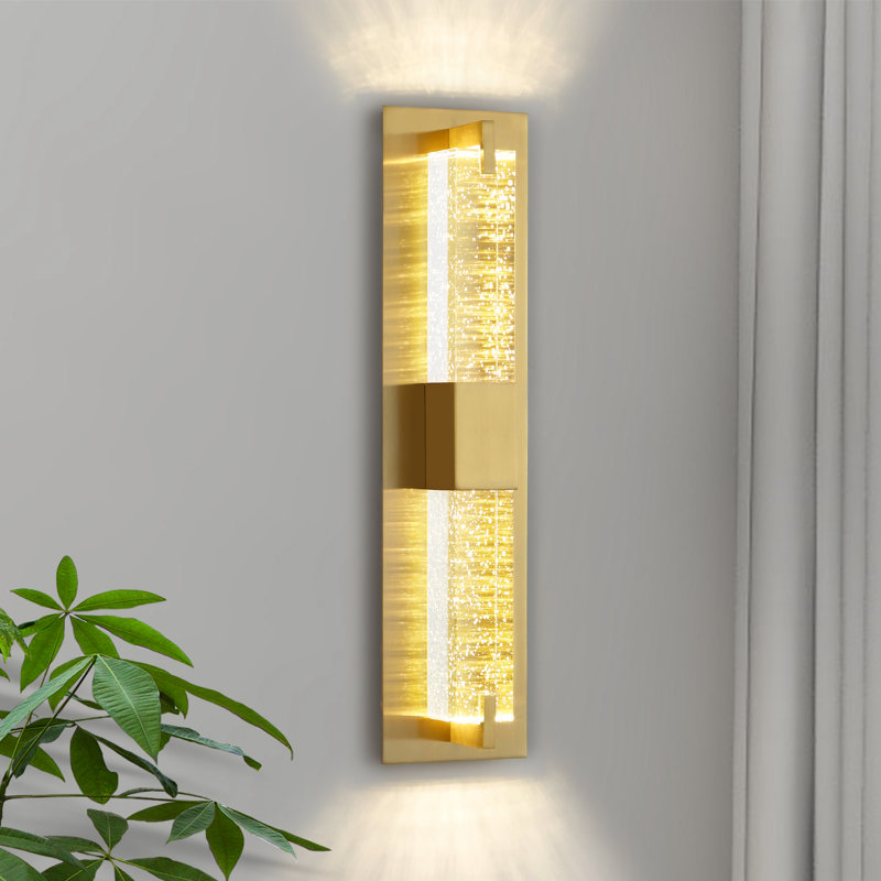 Tomario Dimmable Crystal Bathroom Vanity Light, Gold