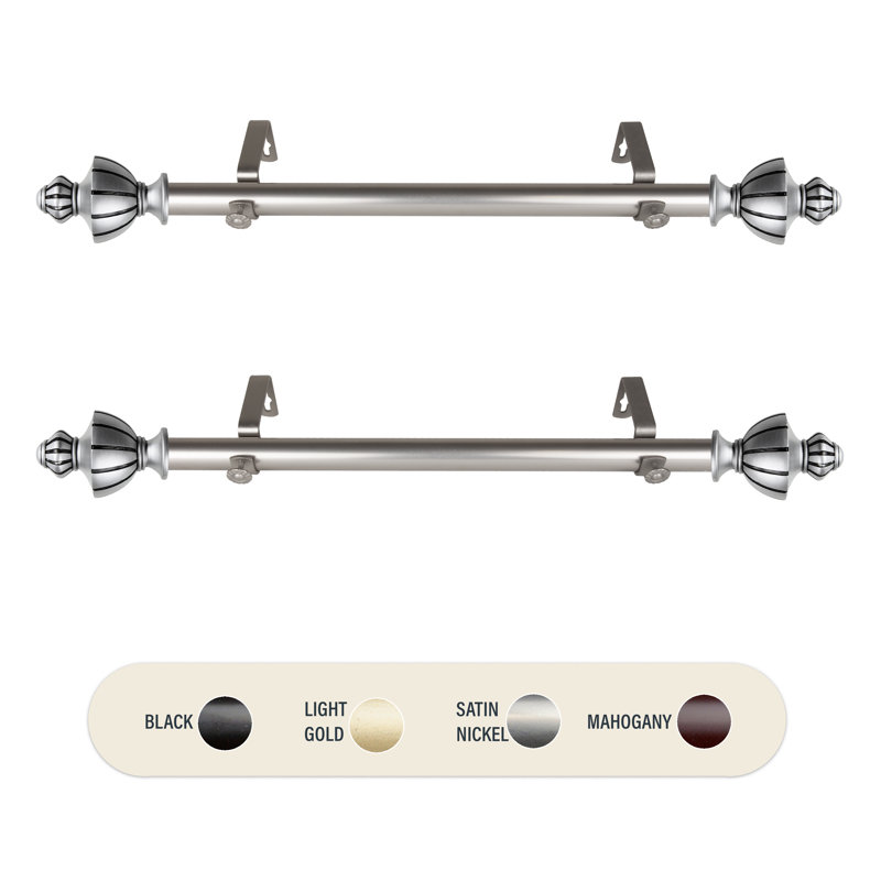 Tringle à rideaux simple Bauder Jerome, Nickel satiné