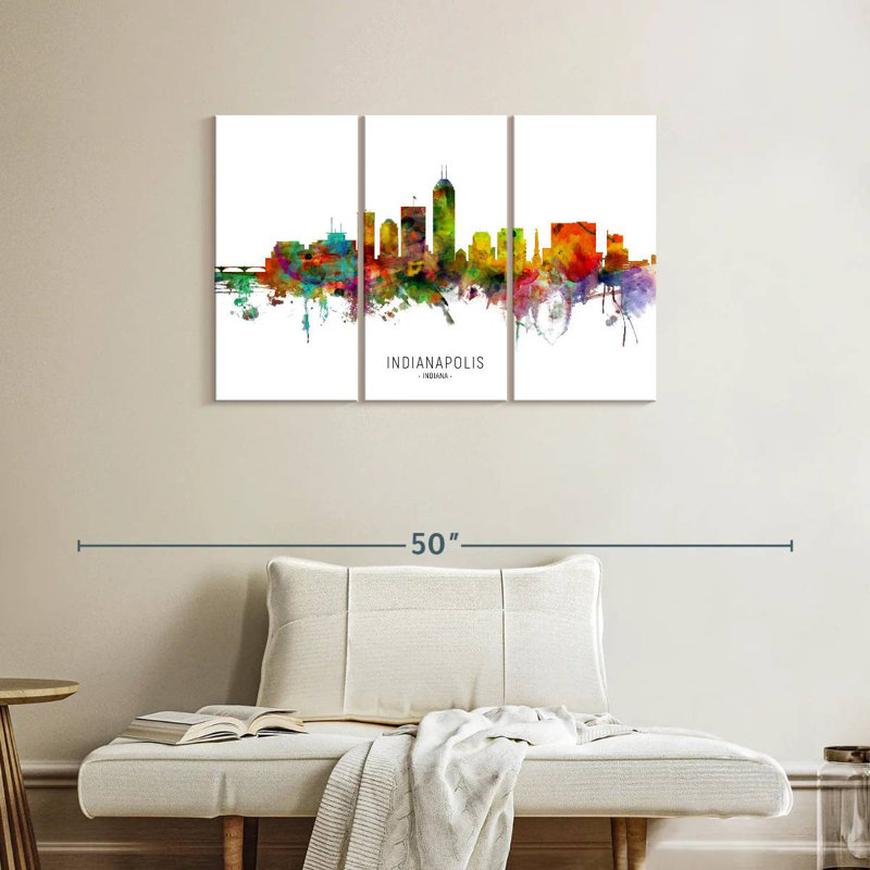 Sirpi Indianapolis Indiana Skyline I, H 24 po x l 38 po