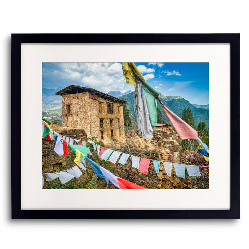 Old Bhutan Monastery by Mark Paulda, Black Framed Paper, 17.25" H x 21.25" W