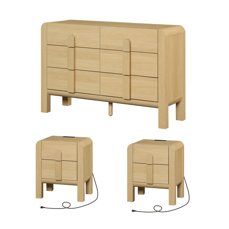 Ensemble de chambre à coucher Adora, Chêne