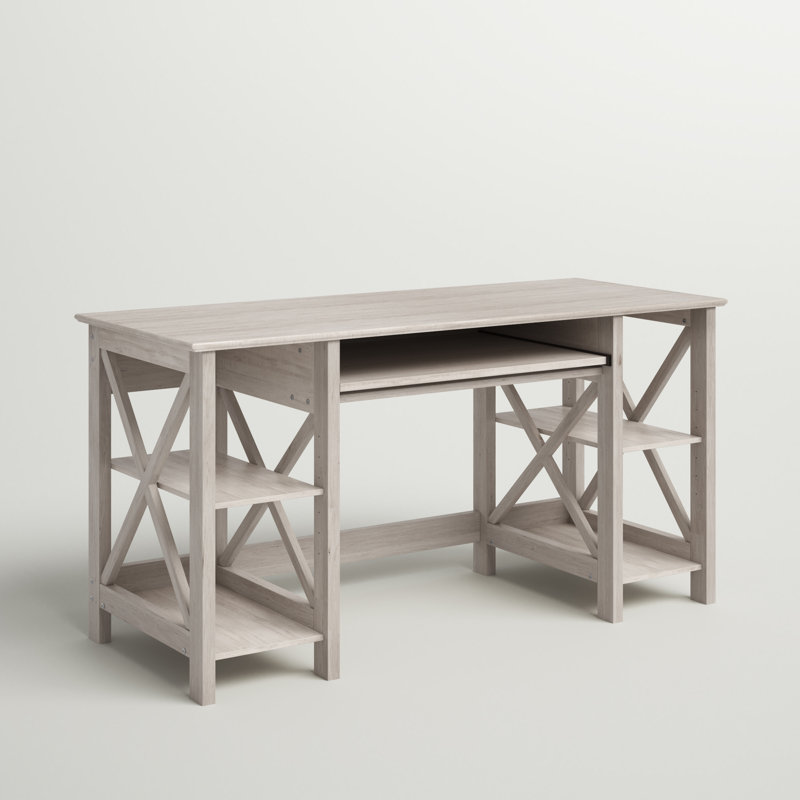 Bureau d'écriture avec cadre en bois manufacturé Coble, Gris délavé