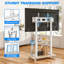 Portable Rolling Tv Stand For 32-75 Inch Tvs With Wooden Shelf, Mobile Tv Cart With Height Adjustment, Holds Up To 150 Lbs, White