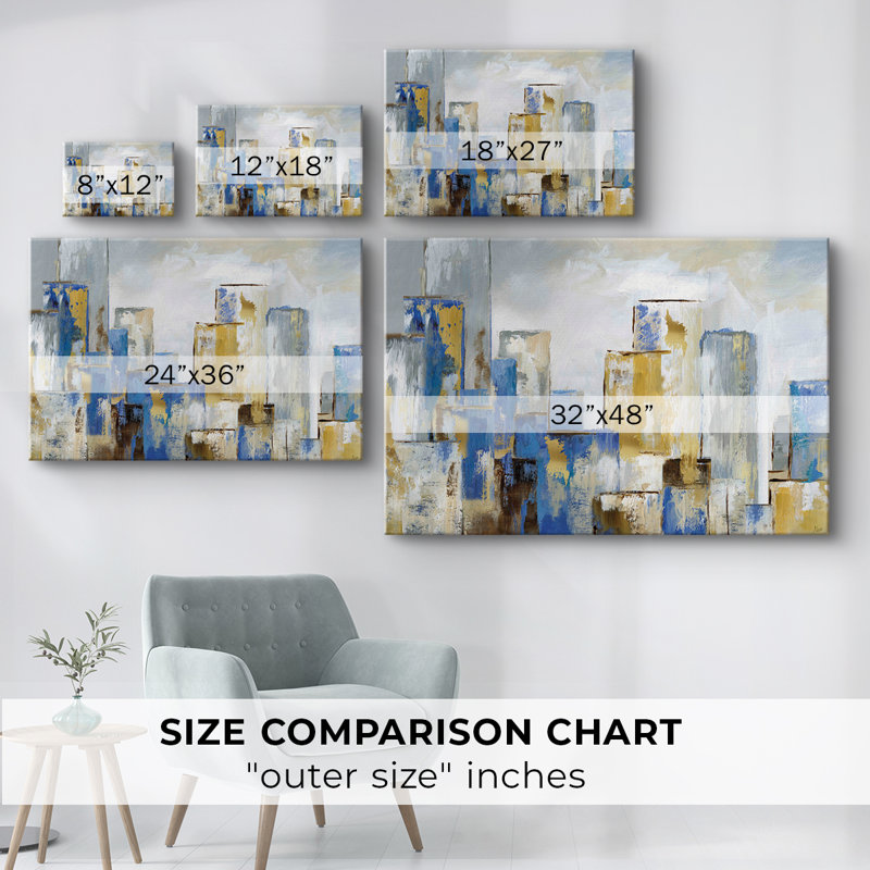 City Blues I -Gallery Wraraped Cavas, H 24 po x l 36 po
