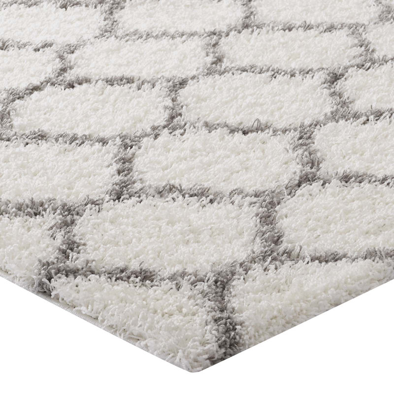 Solvea Moroccan Trellis Shag Area Rug, Rectangle 5' x 8'