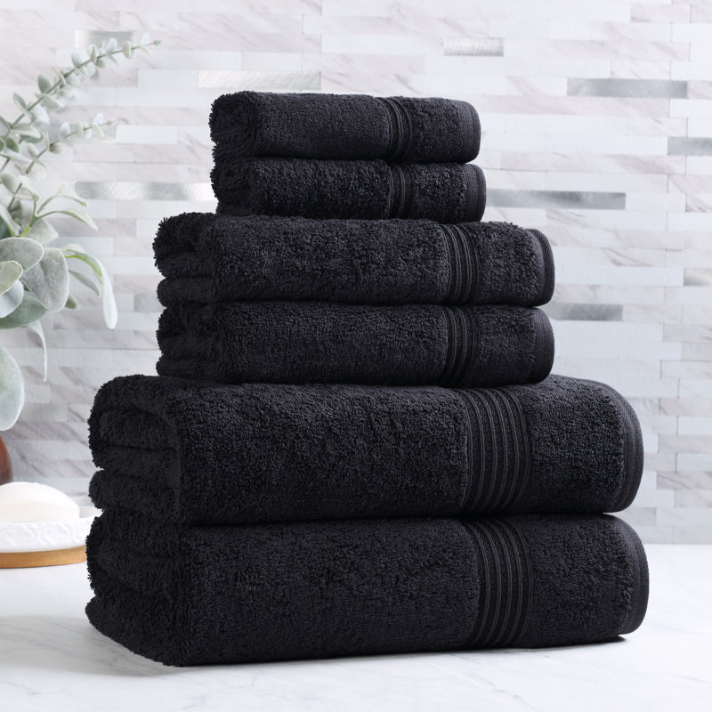 Ensemble de serviettes de bain 6 pièces Oleg Heritage, Noir