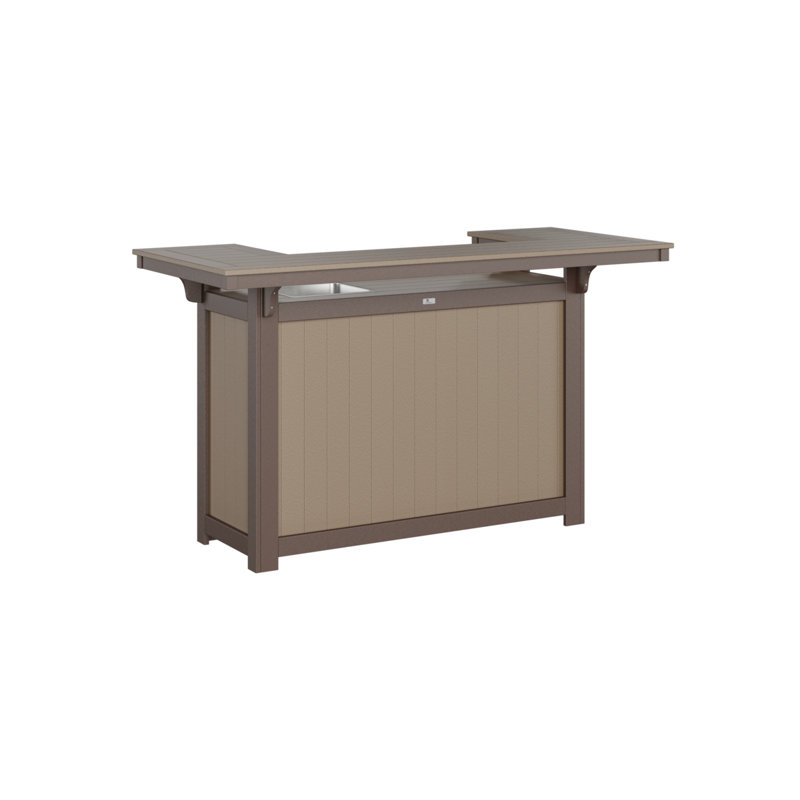 Outdoor Rectangle Bar Table, Chocolate Brown, Weatherwood