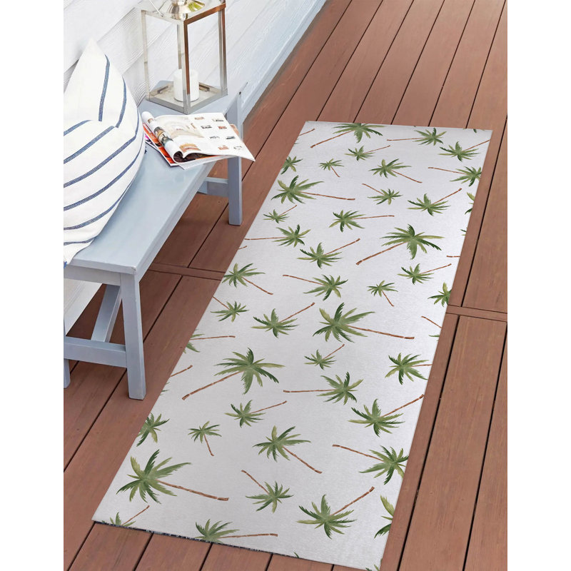 Summer Palms Outdoor Rug, Runner 2'6" x 8'