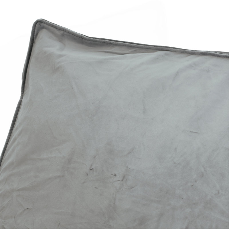 Grand canapé à billes en velours, Velours gris, H 32 po x l 42 po x P 40 po