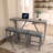 Bar Table Set with Power Outlet, Bar Table and Chairs Set, 4 Piece Dining Table Set, Industrial Breakfast Table Set