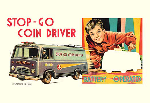 « stop-go, pilote de monnaie rétro », 20 po x 30 p