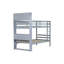 Lit simple superposé avec tablettes, bois d'hévéa gris, garde-corps et lit détachable à 2 lits, structure en bois avec rangement pour tête de lit bibliothèque, lits convertibles et décoratifs-130429144