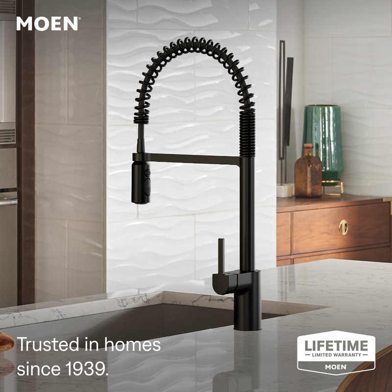Moen Align MotionSense Wave Single Handle Spring Pulldown Kitchen Faucet with Power Clean Technology, Matte Black