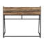 Bureau d'ordinateur de 48 pouces avec huche et tablettes de rangement, finition brun aspect bois récupéré