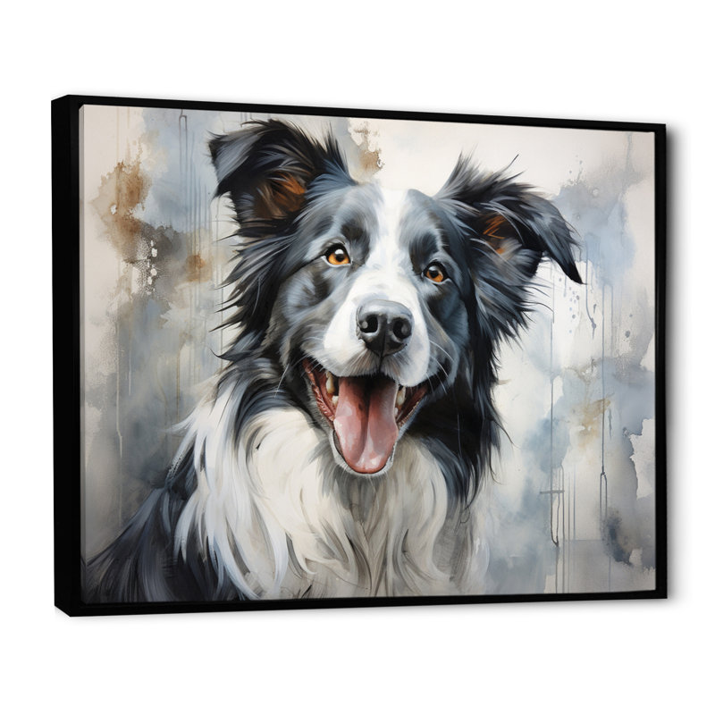 Dog Faithful Companion II - imprimé, H 16 po x l 32 po x P 1 po, Cadre flottant noir