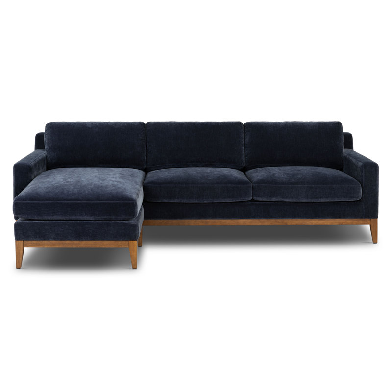 Zyon 105.5" Performance Fabric Reversible Chaise Sectional, Mystic Blue
