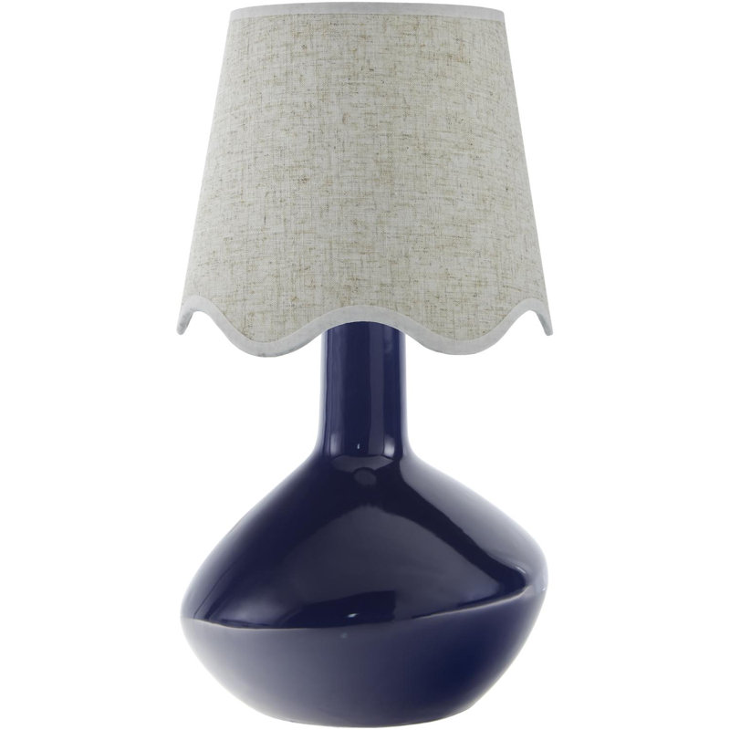 Lampe de table d'appoint Terae, Bleu marine, Beige