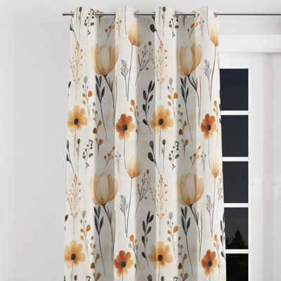 Rideaux Boho - 1 rideau floral avec œillets Azilynn